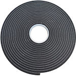Αφρώδες Αεροστόπ Λάστιχο Παραθύρου σε Μαύρο Χρώμα 0.9cm
