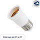 GloboStar Socket Extension for Socket E27 in Wh...