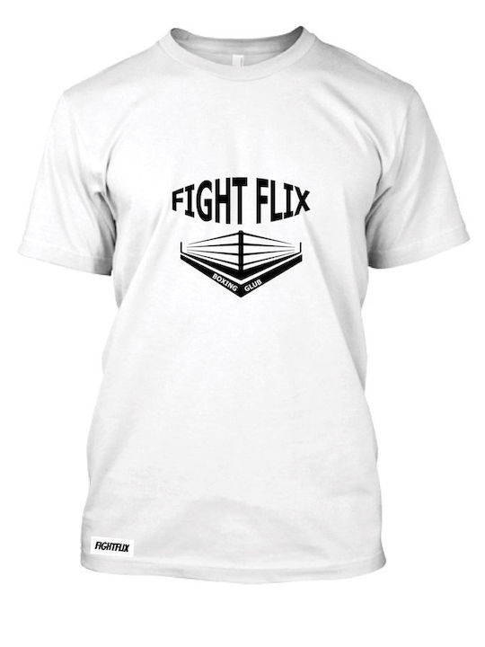 FightFlix T-shirt Bărbătesc cu Mânecă Scurtă Alb