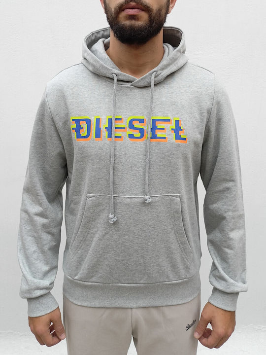 Diesel S-ginn Φούτερ με Κουκούλα Γκρι