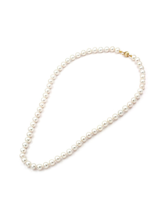 Ortaxidis Halskette aus Gold 14K mit Perlen