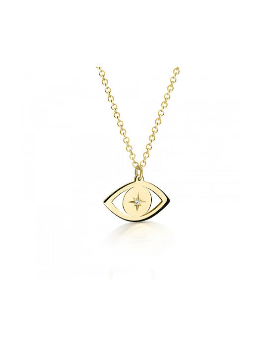 Ekan Necklace Eye from Gold 14K with Diamond