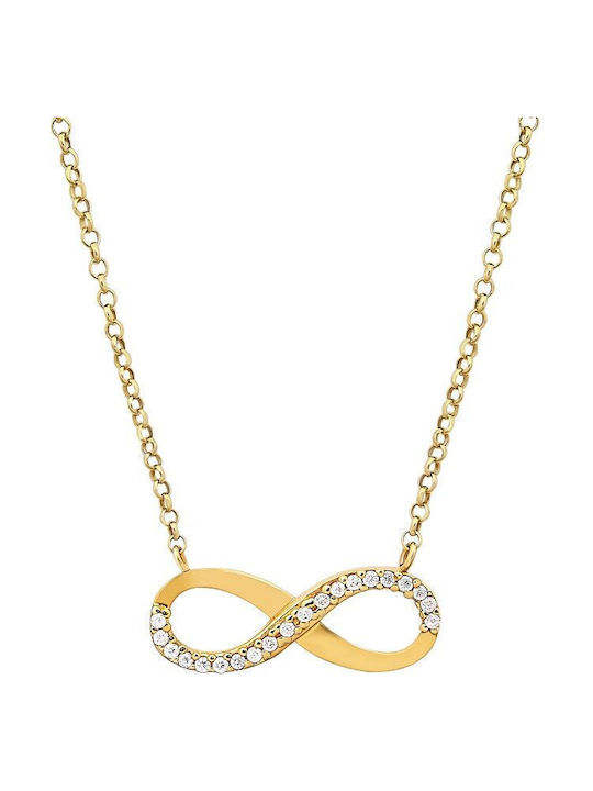 JewelStories Necklace Infinity from Gold Plated Silver with Zircon
