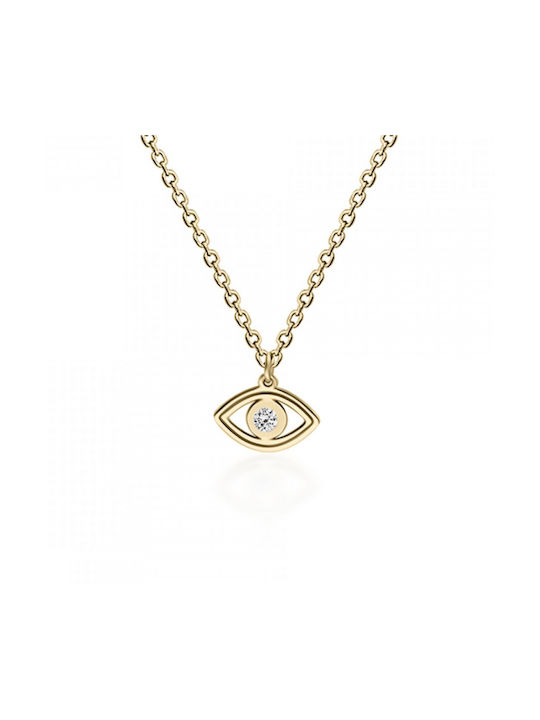 Ekan Necklace Eye from Gold 14K with Diamond