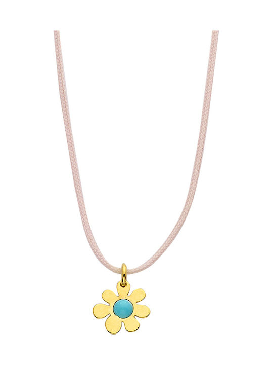 Ekan Necklace with design Flower from Gold 14K