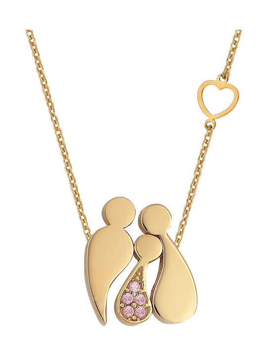 Verorama Family Necklace Made of Gold Plated Si...