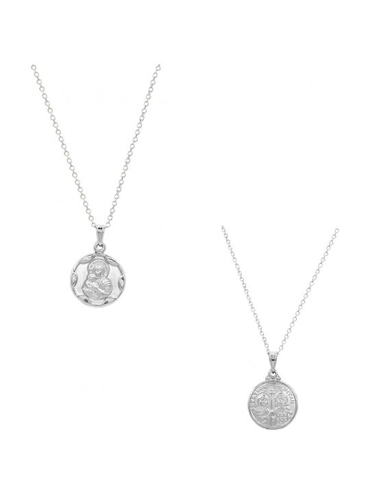 Art d or Charm Amulett Göttliche Mutter aus Weißgold 9 K