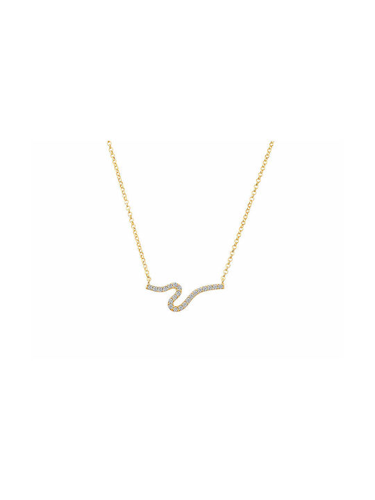JewelStories Necklace from Gold Plated Silver with Zircon