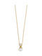George Art Jewels Κολιέ με σχέδιο Δάκρυ από Χρυσό 14Κ με Πέρλες