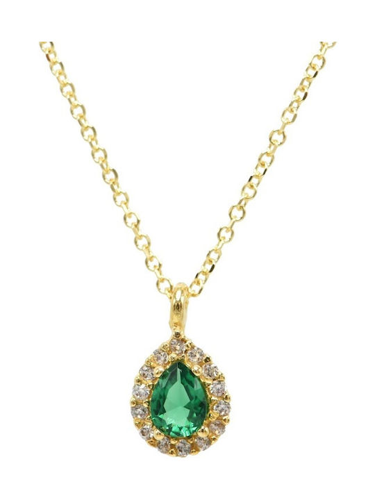 Ortaxidis Necklace from Gold 14K with Zircon