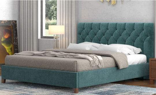 Pol63 Κρεβάτι Υπέρδιπλο για Στρώμα 170x210cm Τιρκουάζ