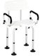 HomCom Toilettenstuhl mit Rückenlehne 713-117V00WT