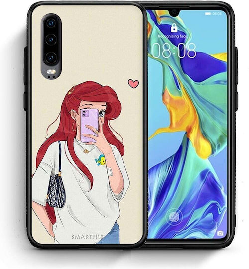Smartfits Mermaid Umschlag Rückseite Weiß (Huawei P30) A00_SM1-HU-P30_WALKINGMERMAID_RO