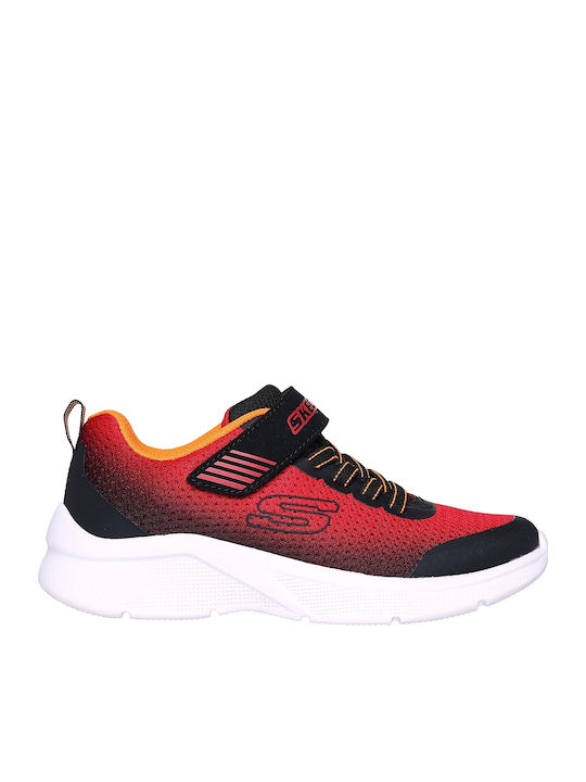 Microspec Waterproof Kids Sports Shoes Running with Hoop & Loop Closure Red