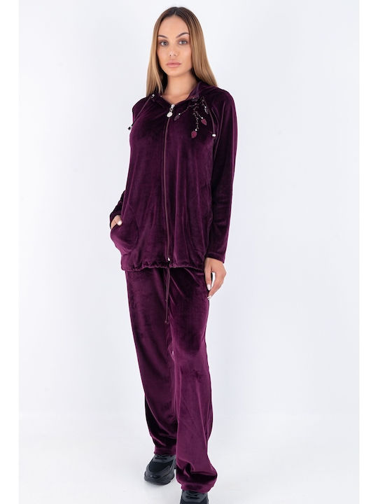 Claire Katrania De iarnă Set Pijamale pentru Femei Violet