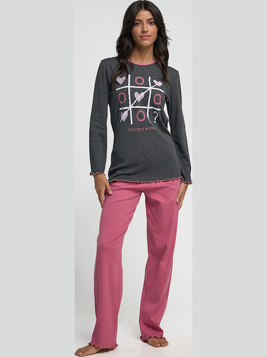 Moutakis Winter Women's Pyjama Set Gray