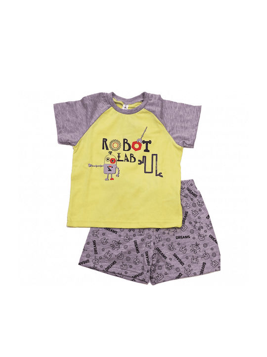 Dreams Set Top & Bottom Kids Pyjamas Yellow