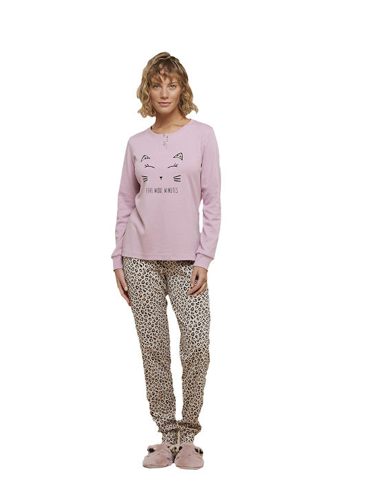 Noidinotte De iarnă Set Pijamale pentru Femei Roz