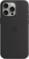 Apple Silicone Case with MagSafe Umschlag Rückseite Silikon Schwarz (iPhone 15 Pro Max)