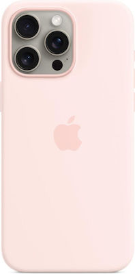Apple Silicone Case with MagSafe Umschlag Rückseite Silikon Rosa (iPhone 15 Pro Max)
