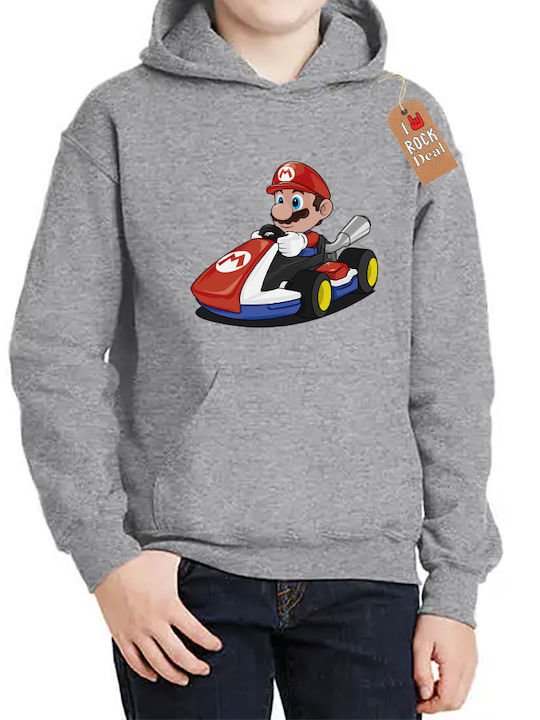 Rock Deal Детски Суичър с Качулка Сив Super Mario
