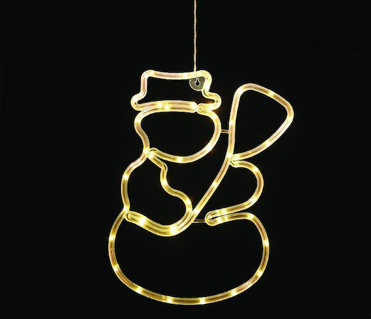 Aca Christmas Plastic Rope Light in Shape SNowman White 35.7x24.4cm 3pcs Snowman