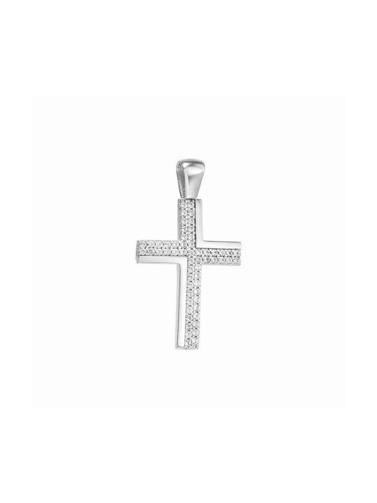 Papoulidis Jewellery Women's White Gold Cross 14K