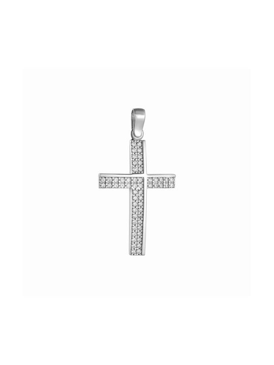 Papoulidis Jewellery Women's White Gold Cross 14K