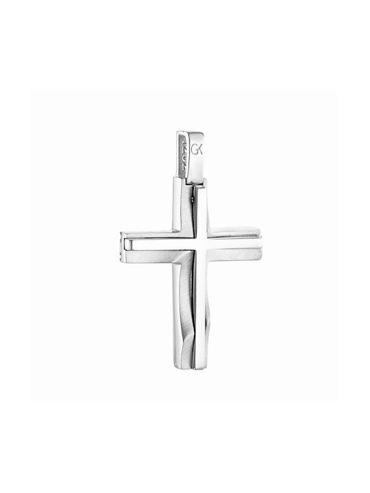 Papoulidis Jewellery Men's White Gold Cross 14K with Chain