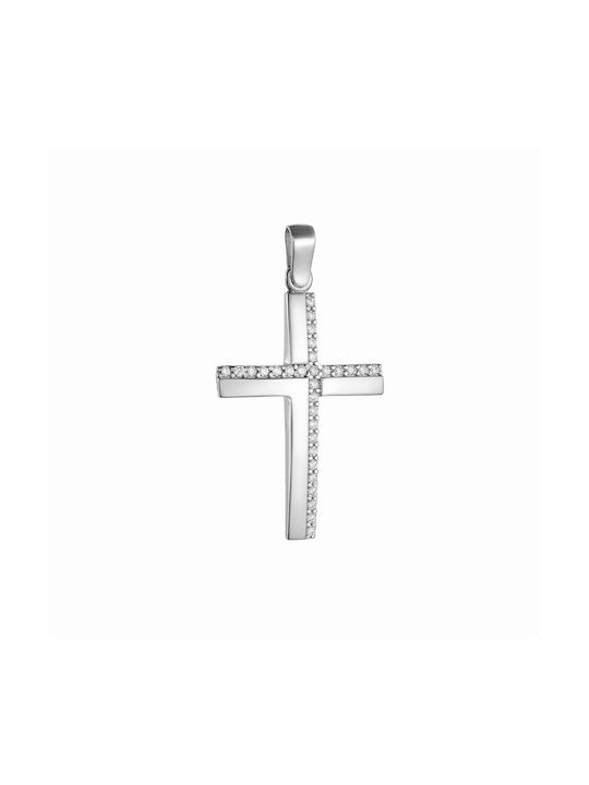 Papoulidis Jewellery Women's White Gold Cross 14K