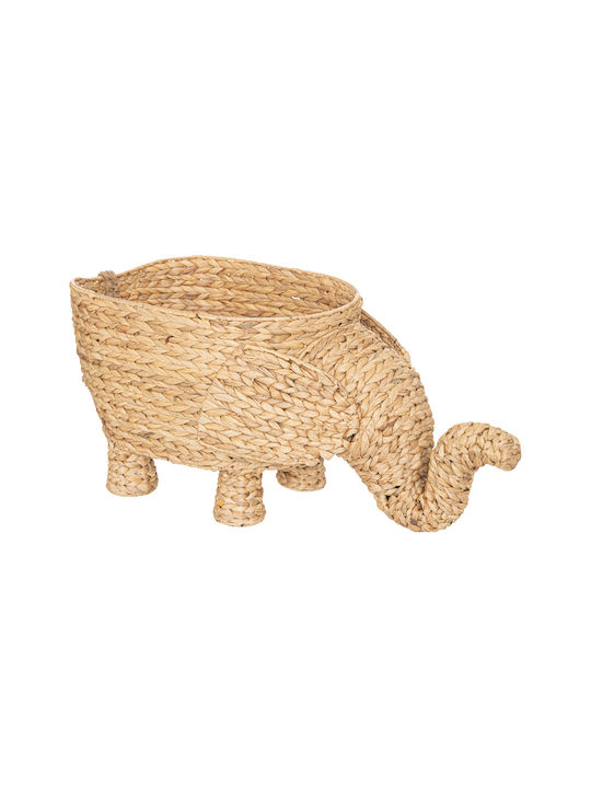 Atmosphera Elephant Decorative Basket Wicker with Handles Beige 75x35x37cm