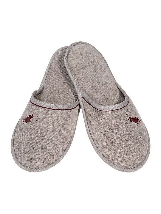 Amaryllis Slippers Πετσετέ Ανδρικές Παντόφλες Γκρι