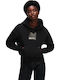 Long Women's Sweatshirt Hooded Black