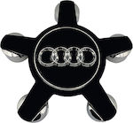 Wheel Center Cap Audi with 130mm Internal Diameter Black 1pc