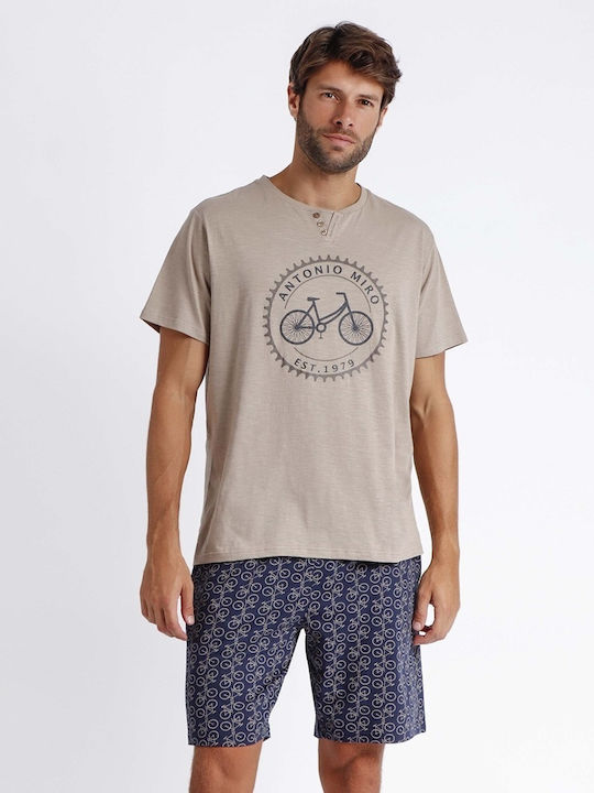 Admas Men's Summer Pajamas Set Beige