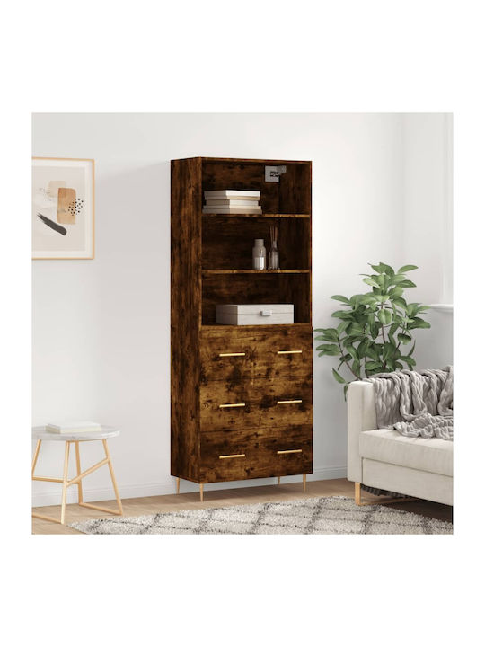 Bookcase Smoky Oak 69.5x34x180cm