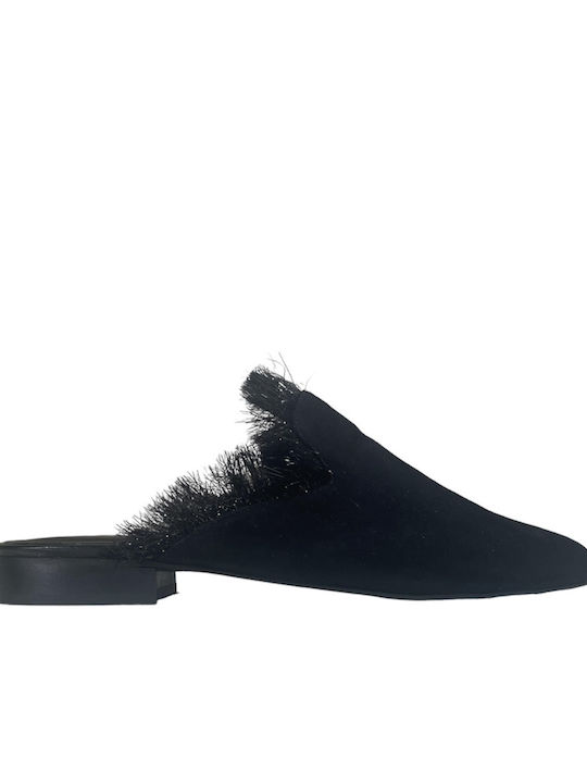 Flat Mules in Black Color