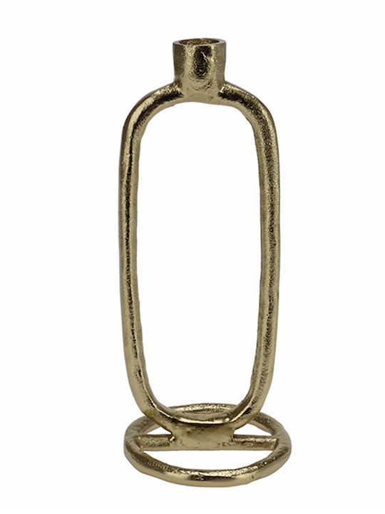 Zaros Candle Holder Metal in Gold Color 10x10x24cm 1pcs
