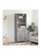 Bookcase Gray 69.5x34x180cm
