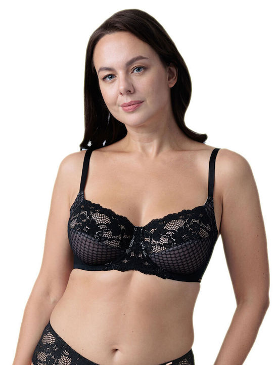 Bra without Padding Underwire Black