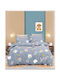 Mc Decor Kids Duvet Set Single with Pillowcase Gray 160x240cm