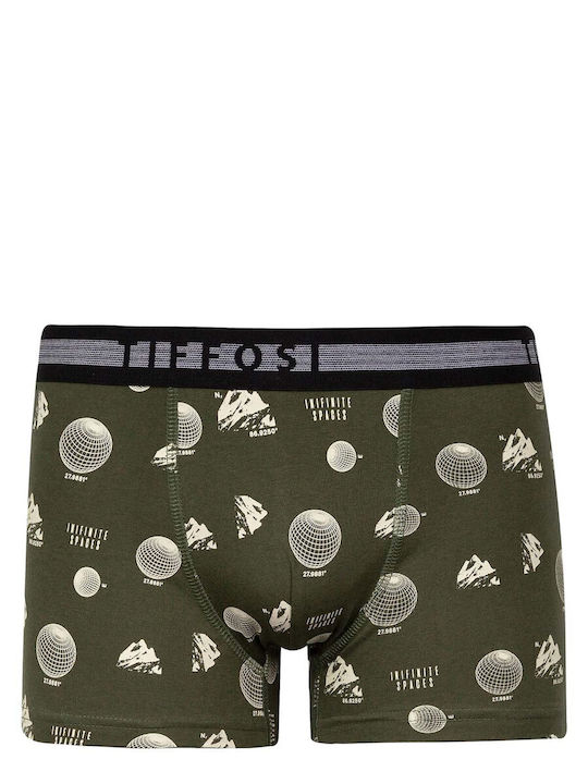 Tiffosi Herren Boxershorts Grün mit Mustern 1Packung