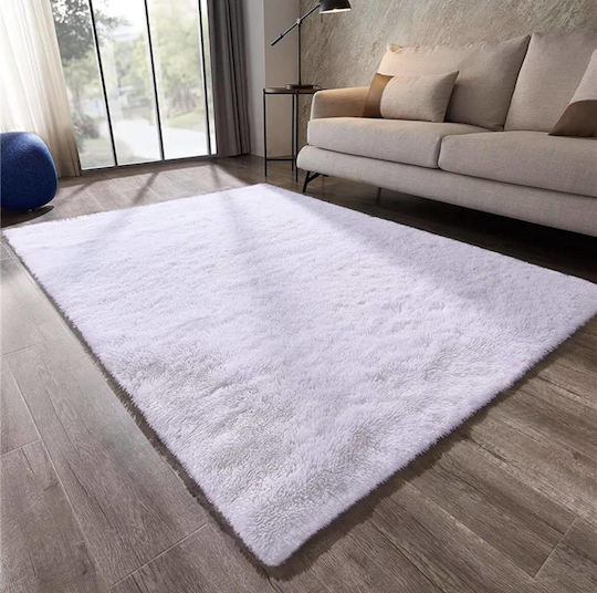 My Home Luxury Χαλί Αντιολισθητικό Shaggy 80x140cm White My Home Luxury Χαλί Αντιολισθητικό Shaggy 80x140cm White