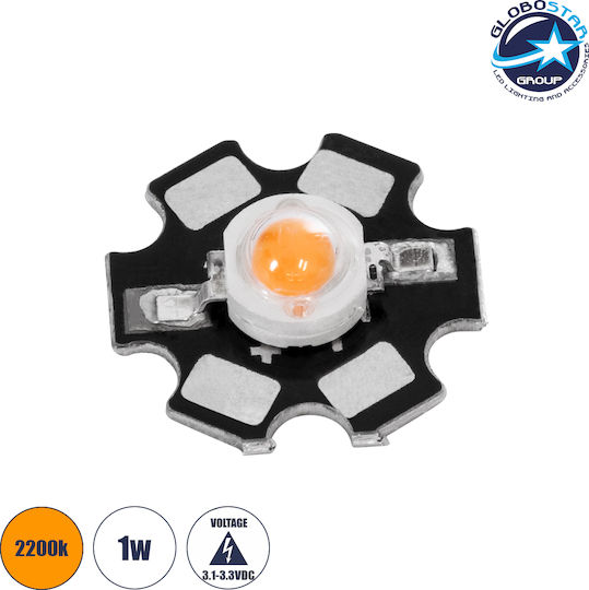 GloboStar LED Chip 3.2V 1W Warmes Weiß 1 Stück 73755