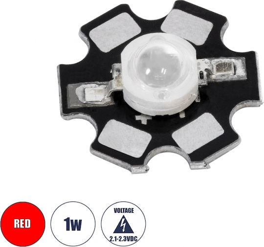 GloboStar LED Chip 2.1V 1W Κόκκινο 1τμχ 73746
