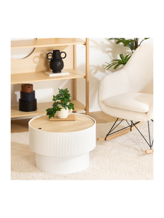 A-s Enola Round Wooden Side Table Natural L55xW55xH38cm