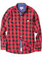 Kids Checked Shirt Long Sleeve Red