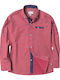 Kids Polka Dot Shirt Long Sleeve Burgundy