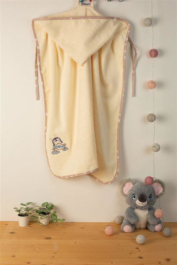Dimcol Baby-Badetuch mit Kapuzen Ecru 75x85cm