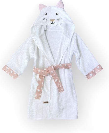 Ely Parker Kids Bathrobe White with Hooded